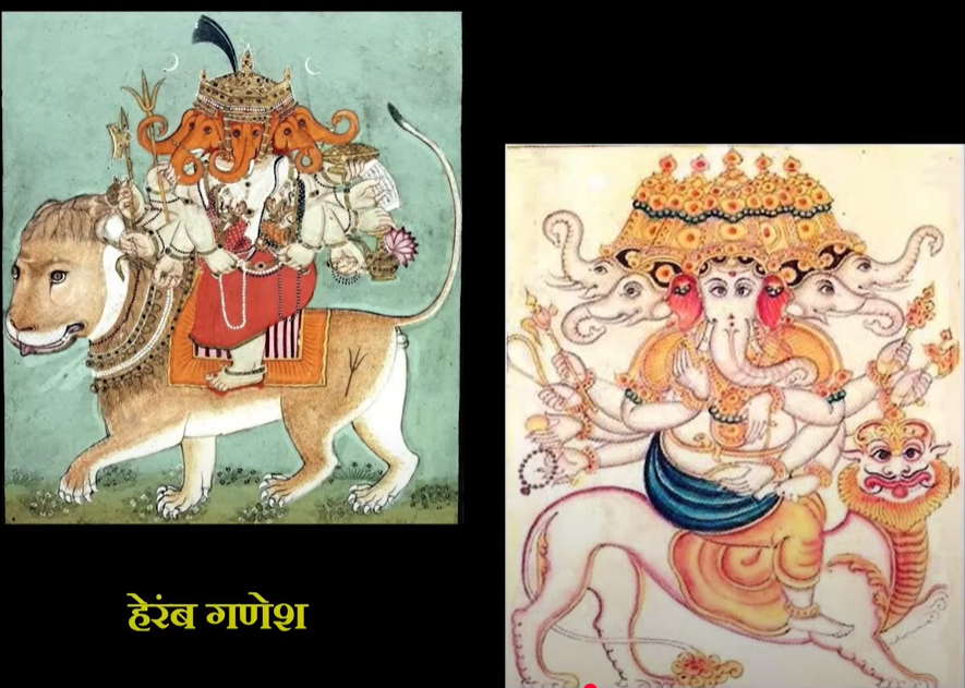 Artistic representation of Ganesh idol in Maharashtra